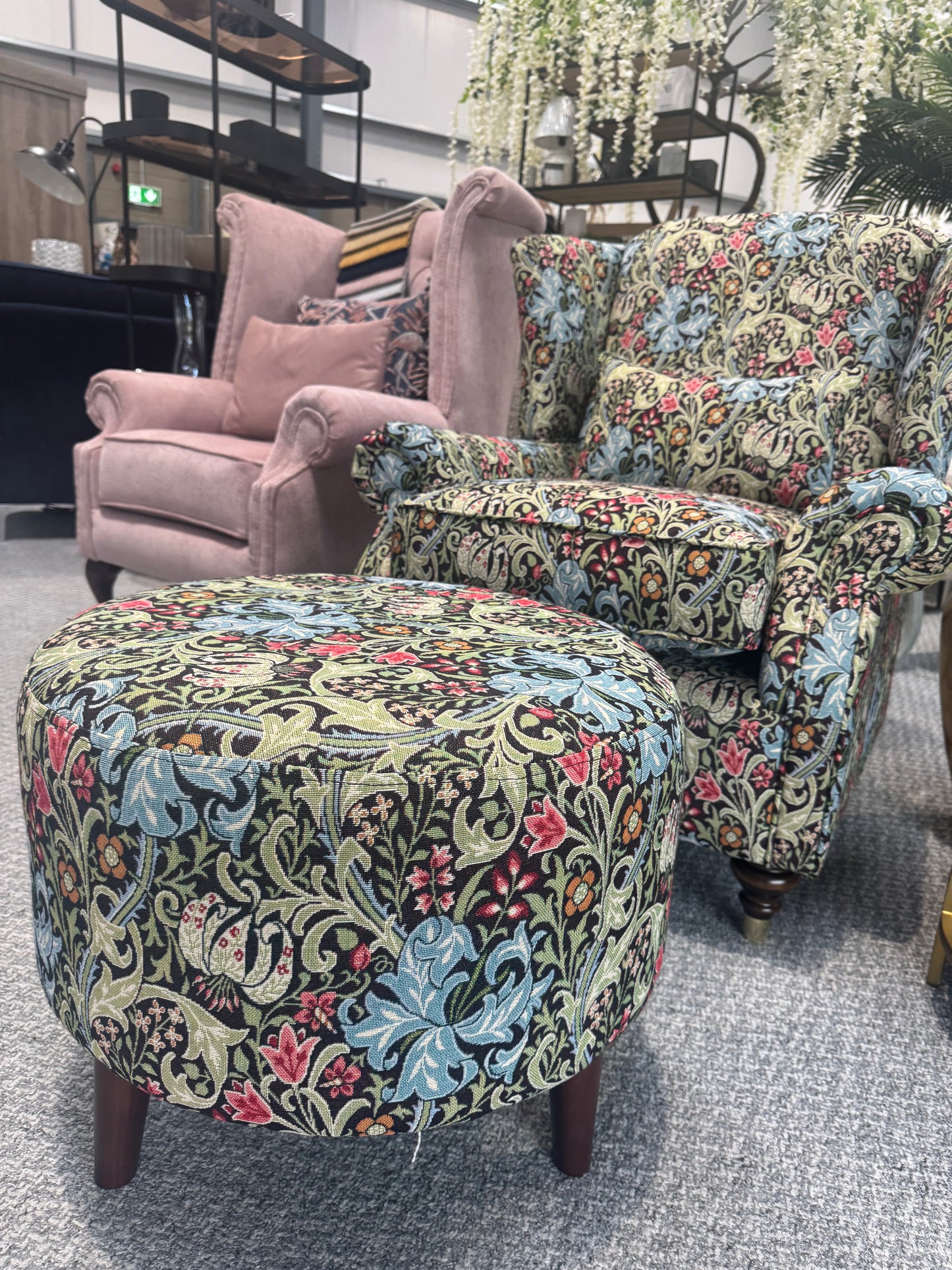 Designer Floral FootStool
