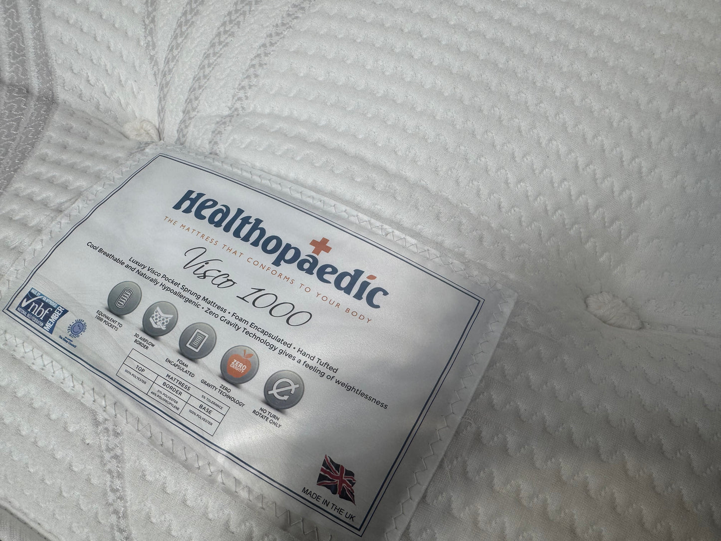 Double Visco 1000 healthopaedic mattress