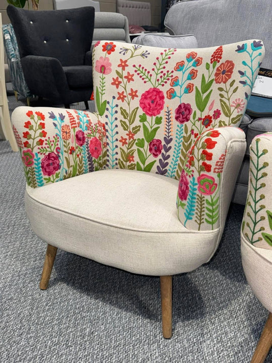 Hand Embroidered 3D floral Chair