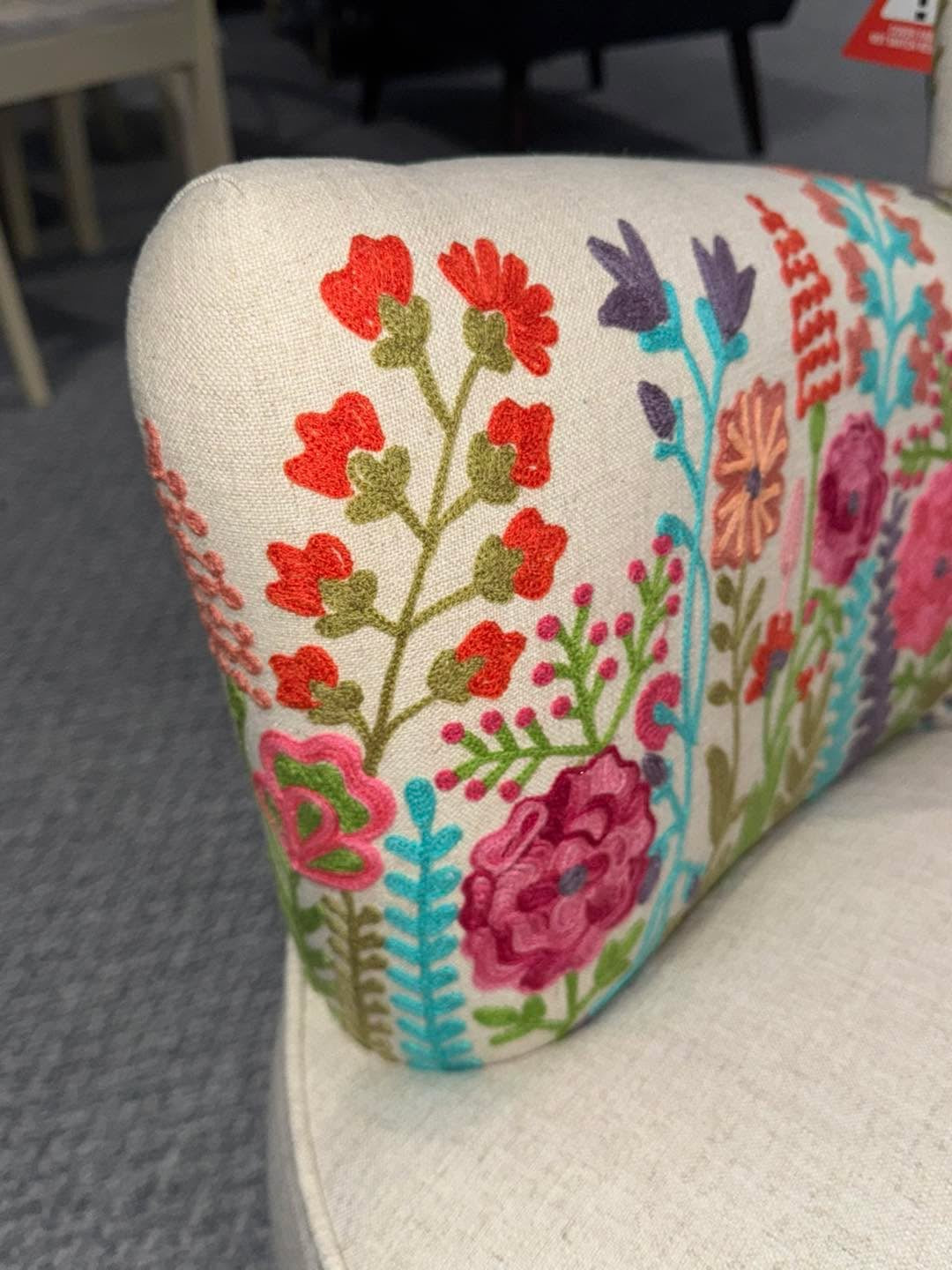 Hand Embroidered 3D floral Chair